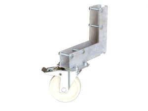 Torrolle mit Anschraubwinkel für Mobilzaun, verzinkt